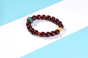 DQ0043小叶紫檀+大漆珠11mmx12mmx16颗