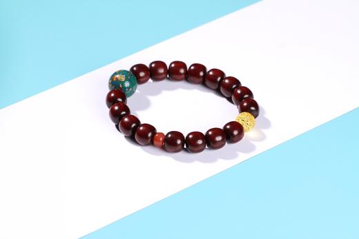 DQ0043小叶紫檀+大漆珠11mmx12mmx16颗 商品图0