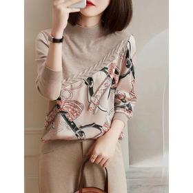 TZW-新款半高圆领长袖针织上衣