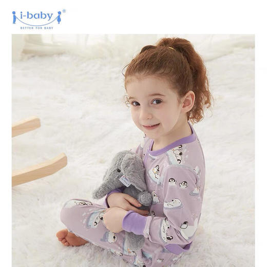 2021新款 i-baby婴儿薄款连体服&分体套装outlast恒温睡衣内衣透气宝宝夏装空调房儿童套装家居服婴幼童连体睡衣&分体套装，大童110-130码 商品图0