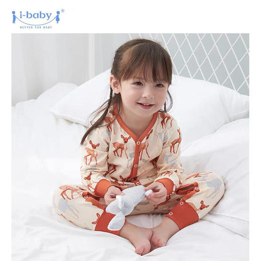2021新款 i-baby婴儿薄款连体服&分体套装【小童】outlast恒温睡衣内衣透气宝宝夏装空调房儿童套装家居服婴幼童连体睡衣分体套装，小童66-100码 商品图0