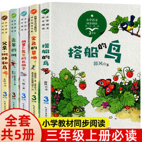 三年级上册课外书必读老师推荐正版3全套5册儿童读物故事书6-8岁以上 搭船的鸟金色的草地去年的树父亲树林和鸟小学生课外阅读书籍