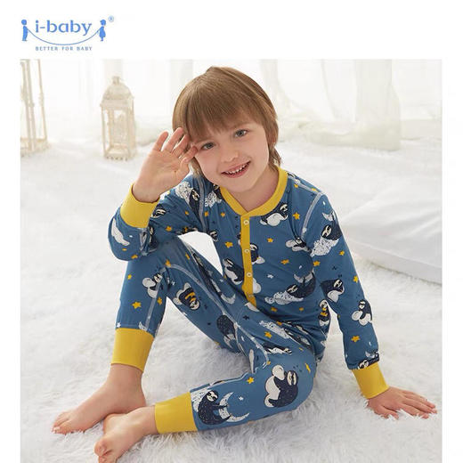 2021新款 i-baby婴儿薄款连体服&分体套装outlast恒温睡衣内衣透气宝宝夏装空调房儿童套装家居服婴幼童连体睡衣&分体套装，大童110-130码 商品图1