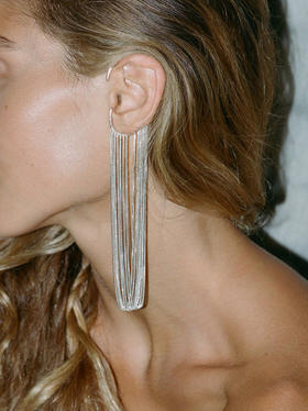 订购7周到｜Maggoosh-Currents-长款 耳挂（银色 单只）［希腊设计师］