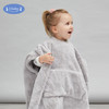 i-baby防静电剪花牛奶绒成人/儿童亲子款保暖防风披肩斗篷/毯子宝宝加绒披肩斗篷0-6岁加厚 商品缩略图1