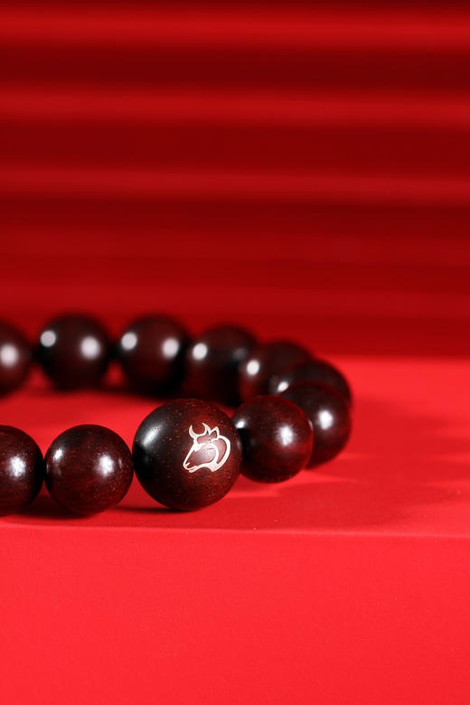 XYZT0281-1紫檀镶银生肖1.2cm*15粒 商品图3