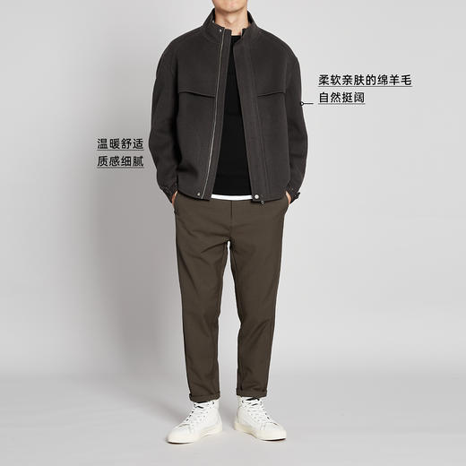 墨麦客男装2020秋冬新款立领双面毛呢夹克外套男士羊毛呢大衣8373 商品图1