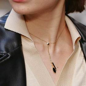 Retro Chic Black Eyes黑眼系列｜黑眼睛细长项链