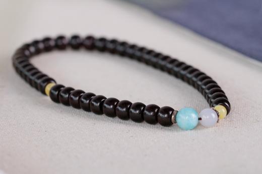 XYZT0109金星紫檀&玛瑙蜜蜡7mmx9mmx44粒 商品图1