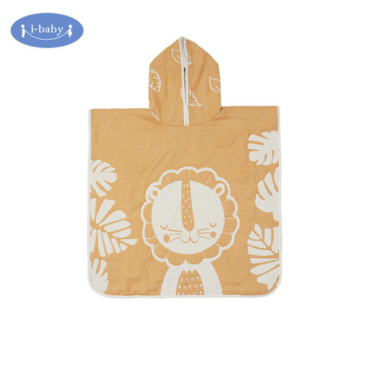 ibaby连帽宝宝儿童雪尼尔连帽浴巾吸水速干纯棉超柔斗篷不掉毛裹巾【ibaby系列】 商品图3