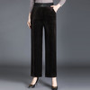 MQ1758-2127新款时尚气质松紧高腰直筒条绒阔腿裤 商品缩略图2