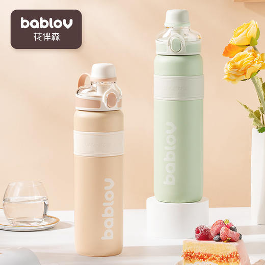 bablov大容量保温杯女学生水杯子儿童带吸管316不锈钢水壶高颜值 商品图0