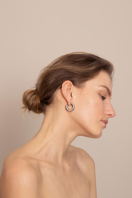 A little more｜Metal small Hoops [耳环 金/银 ] 商品图1