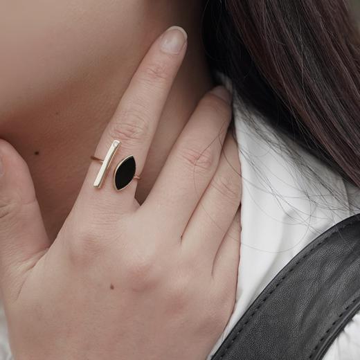 【侯佩岑&陈粒同款】Black Eyes黑眼系列｜黑眼睛开口戒 商品图2