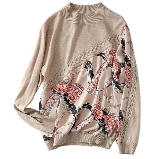 TZW-新款半高圆领长袖针织上衣 商品图3