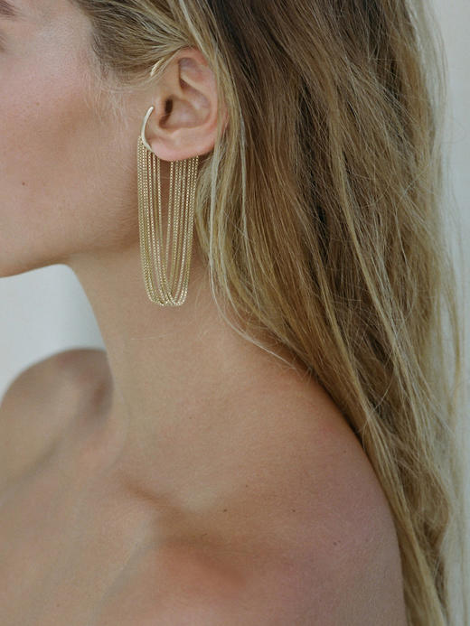 北京仓｜Maggoosh-Currents-短款 耳挂（金色 单只）［希腊设计师］ 商品图0