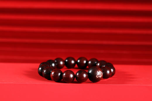 XYZT0281-1紫檀镶银生肖1.2cm*15粒 商品图2