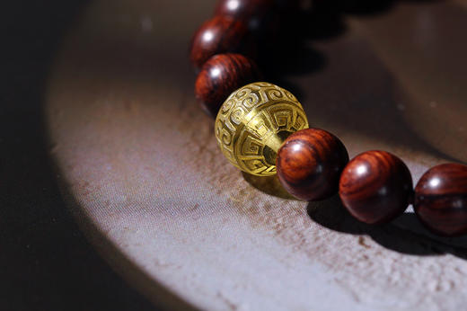 HL0007°海南黄花梨&蜜蜡回纹珠男女手饰 商品图2