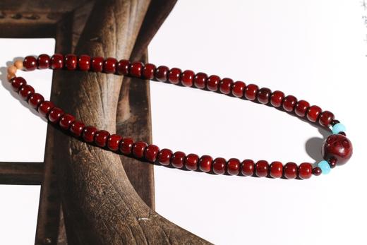 XYZT0250小叶紫檀（搭六净珠）6mmx7mmx48粒 商品图1