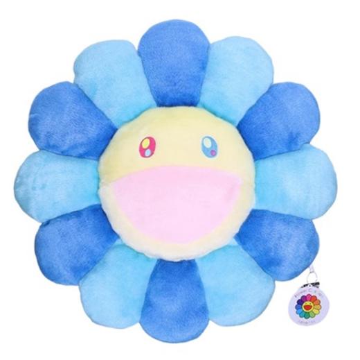 村上隆蓝色双彩太阳花靠垫-粉嘴-60cm 商品图0