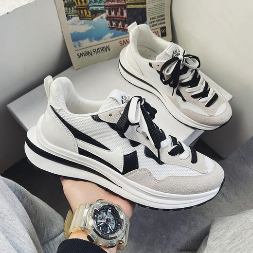 【服饰鞋包】新款男鞋春季透气韩版潮流阿甘鞋网布运动休闲厚底小白鞋潮鞋 商品图0