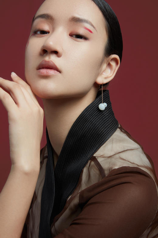 Qinny | 大福小芦｜18K金和田玉葫芦多子耳环白玉耳饰 商品图2