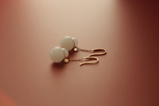 Qinny | 大福小芦｜18K金和田玉葫芦多子耳环白玉耳饰 商品图10