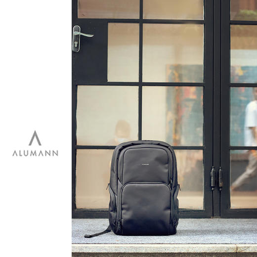 Alumann/旅漫潮流双肩包男商务旅行大容量背包男高级简约书包AL-2008 商品图5