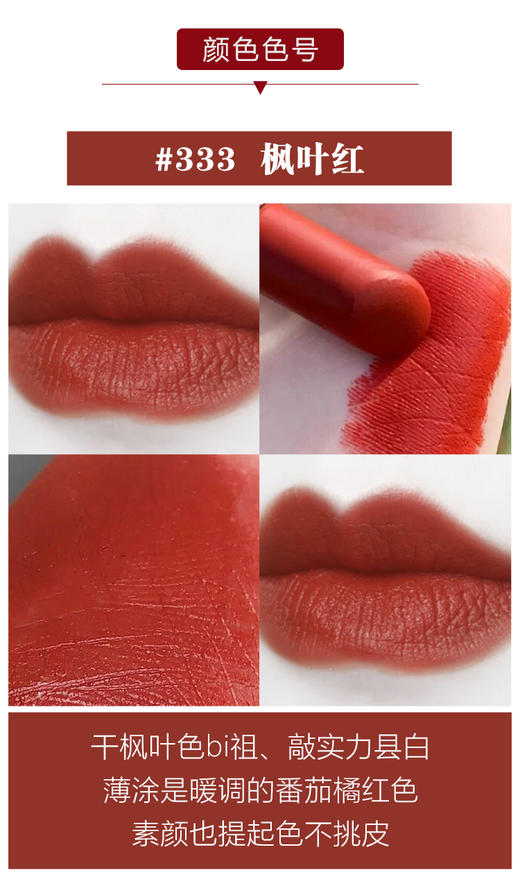 【中欧班列精选】Y lpy美国雅诗兰黛口红333限量版枫叶红唇膏倾慕丝绒哑光420豆沙色3.5克 商品图2