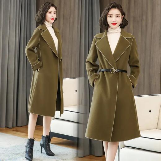 TC 0397双面羊毛大衣宽松系带呢子外套 商品图1