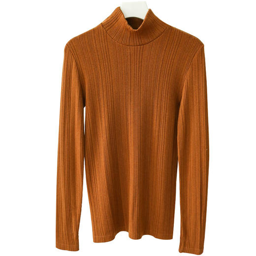 TG-TG03S164 秋冬真丝无缝发热保暖上衣 半高领修身螺纹弹力打底衫 商品图4