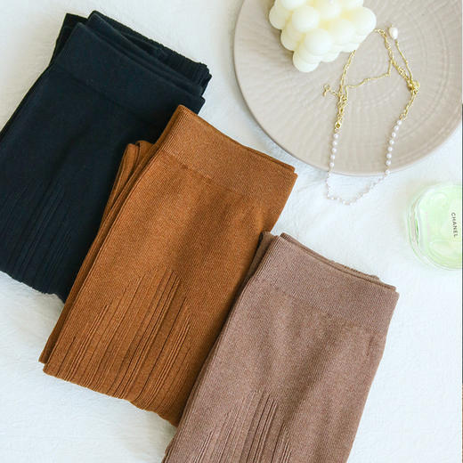 TG-TG01S103真丝保暖裤 美雅碧无缝发热打底裤高弹螺纹修身女裤 商品图0