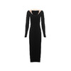 【温若夕下】黑色拼纱长袖针织连衣裙/202116A 商品缩略图4