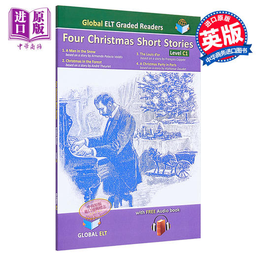 剑桥通用少儿英语 Global ELT Graded Reader Four Christmas Stories 四个圣诞故事 英文小说 分级读物C1级 儿童文学 商品图0