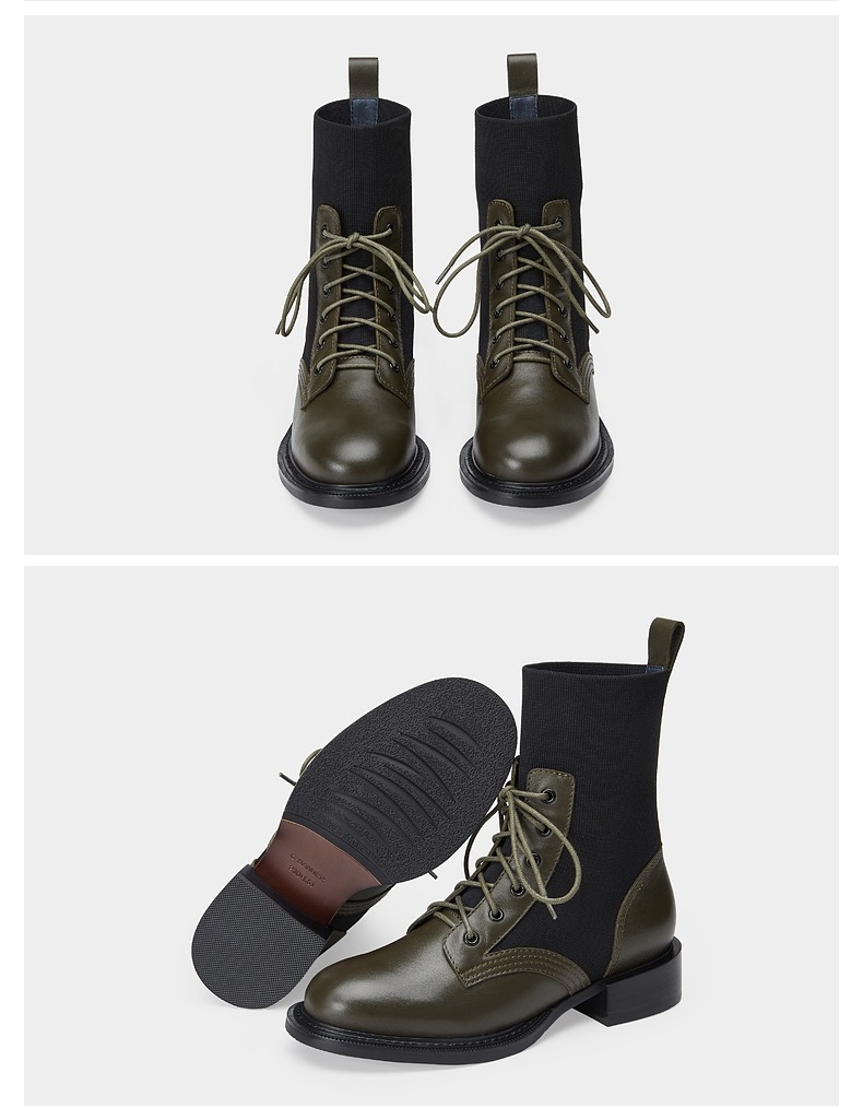 千百度女鞋冬季时尚帅气简约马丁靴 a21504609