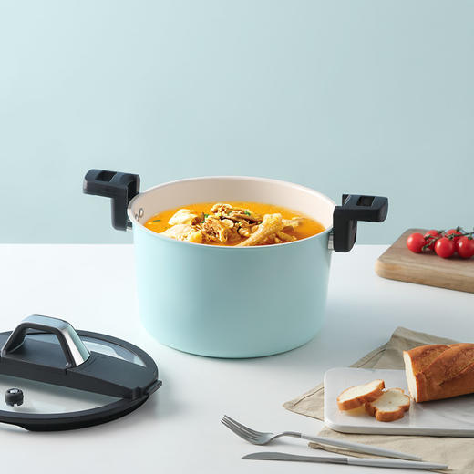 ABS爱彼此 马卡龙星球陶瓷防粘微压锅（6L） 商品图1