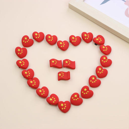 10.1国庆节学生爱国中国心五星红旗发夹小巧可爱文艺发夹发饰 商品图1