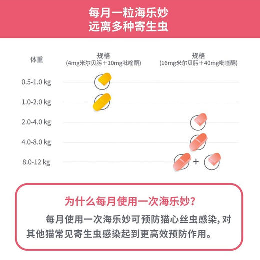 海乐妙 猫咪体内驱虫 幼猫成猫 身体内外 驱 体重0.5kg以上 原装有防伪 商品图4