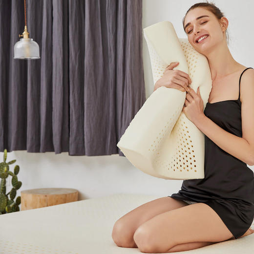 WH| SNULL泰国进口乳胶枕头 单人护颈椎助睡眠枕头防螨橡胶乳胶枕（普通快递） 商品图2