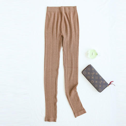 TG-TG01S103真丝保暖裤 美雅碧无缝发热打底裤高弹螺纹修身女裤 商品图6