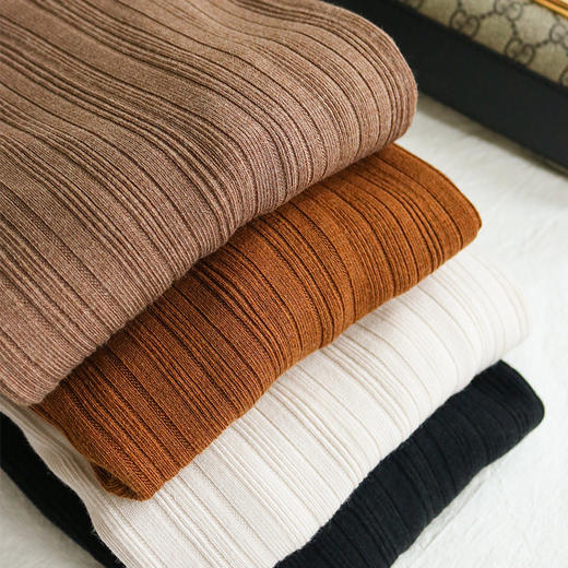 TG-TG03S164 秋冬真丝无缝发热保暖上衣 半高领修身螺纹弹力打底衫 商品图1