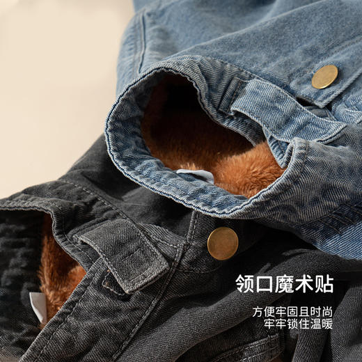 【100元任选2件】咕噜日记儿童百搭时尚加绒加厚牛仔外套DZW014 商品图3