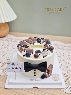 1027CAKE |  蝴蝶结领带 男士 简约款式蛋糕 巧克力装饰