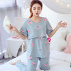 纯棉中长款三件套孕妇哺乳月子服秋冬韩版双面全棉长袖长裤草莓 商品缩略图2