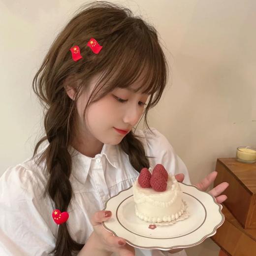 10.1国庆节学生爱国中国心五星红旗发夹小巧可爱文艺发夹发饰 商品图3