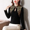 MZ 116088新款镂空内搭长袖刺绣上衣洋气小衫 商品缩略图0