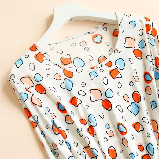 TG-TG03S177 秋冬真丝秋衣秋裤 桑蚕丝保暖圆领套装印花针织打底内衣套 商品图1