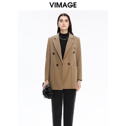 VIMAGE纬漫纪秋冬新款时尚职业通勤百搭显瘦干练西装外套女V1603245 商品图2