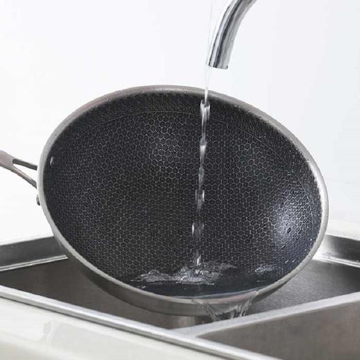 ABS爱彼此 蜂巢系列不锈钢炒锅（30cm） 商品图3