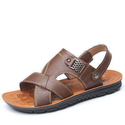 【服饰鞋包】夏季男士凉鞋休闲防滑沙滩鞋男头层牛皮拖鞋 商品图5